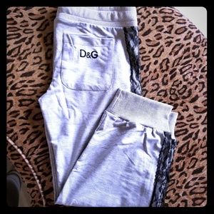 NEW DOLCE GABBANA D&G cropped joggers sweatpants L